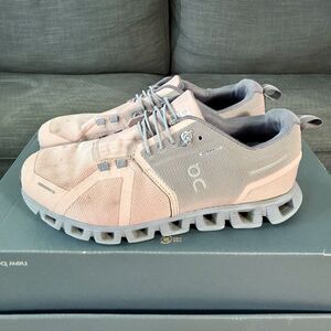 On Cloud 5 Rose Fossil Waterproof Pink Running Shoes Women's Size 8.5